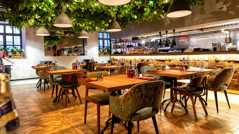 restaurant with empty tables and chairs