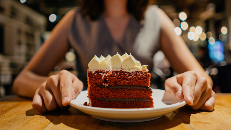 slice of red velvet cake