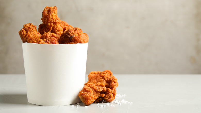 bucket of fried chicken