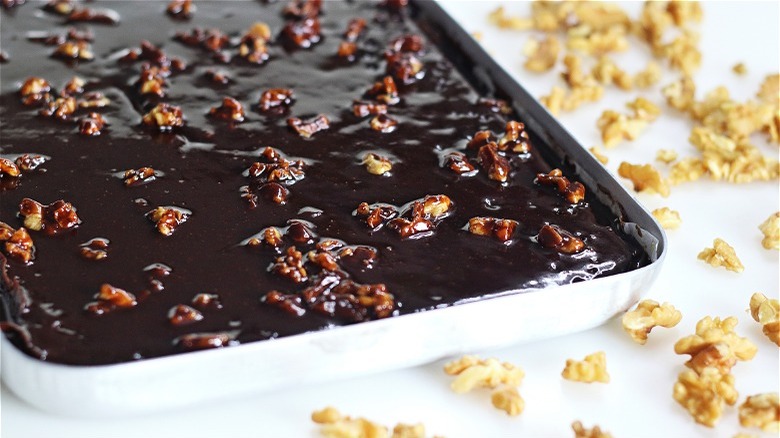 Pan of Texas sheet cake