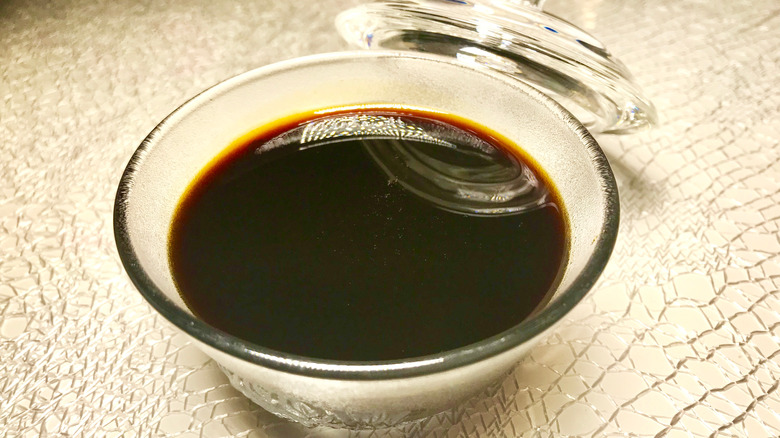 Molasses in a glass cup 