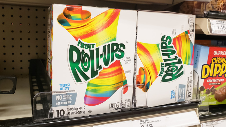 Fruit Roll-Ups on shelf