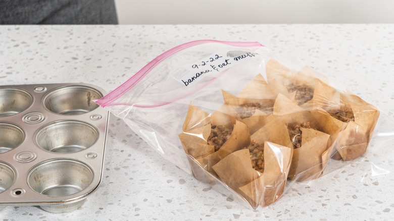 Muffins in a plastic bag 