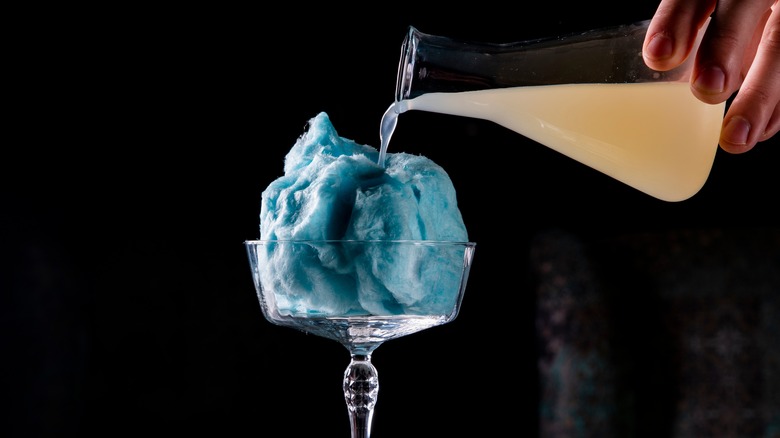 blue cotton candy cocktail