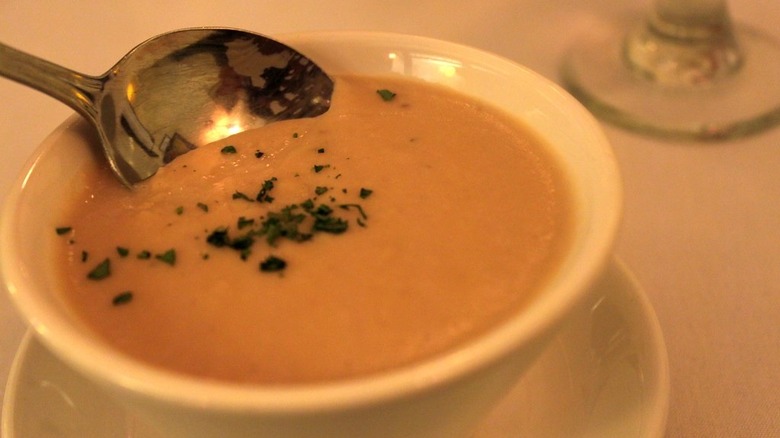 white bean soup in bowl