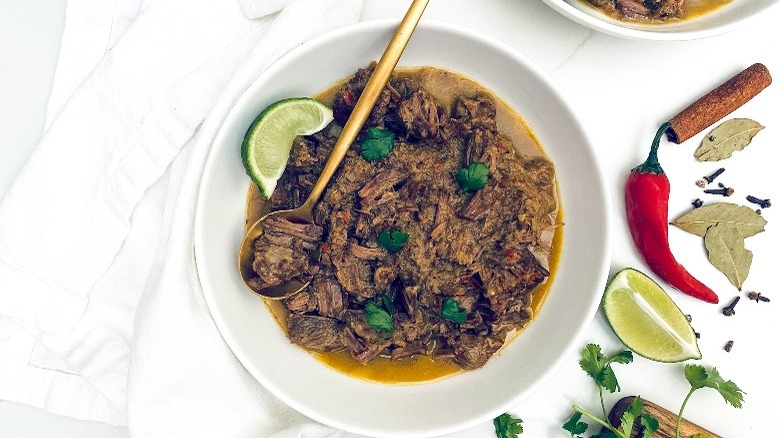 rendang-inspired beef brisket serving dish