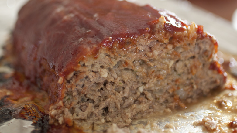 A slab of leftover meatloaf