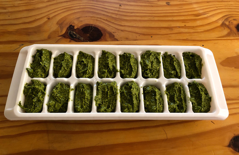 Use ice cube trays to freeze sauces