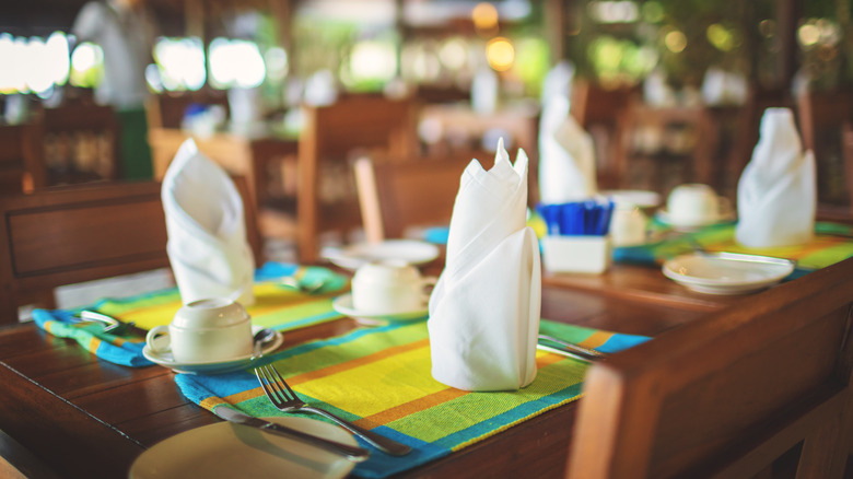 empty restaurant tables