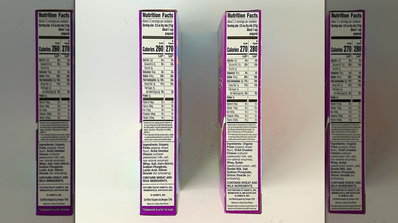 Annie's nutrition labels