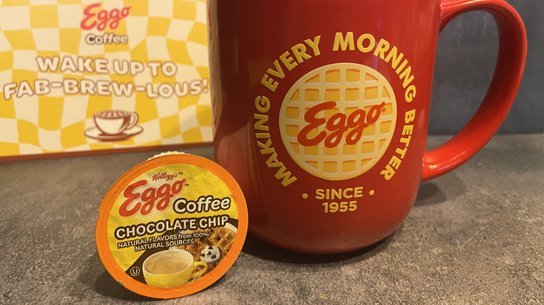 Eggo chocolate chip coffee mug and pod