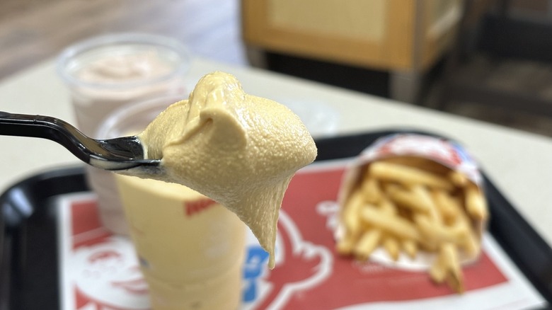 spoonful of Wendy's Salted Caramel Frosty