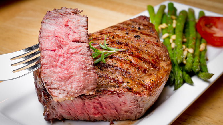 ribeye steak with end sliced off