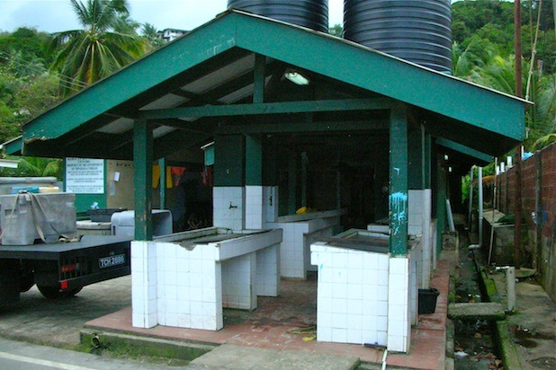 Fish stand in Maracas Bay.