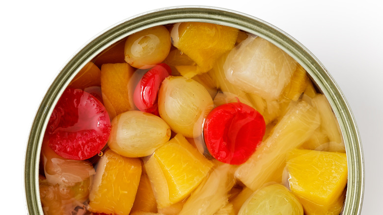 Canned fruit cocktail