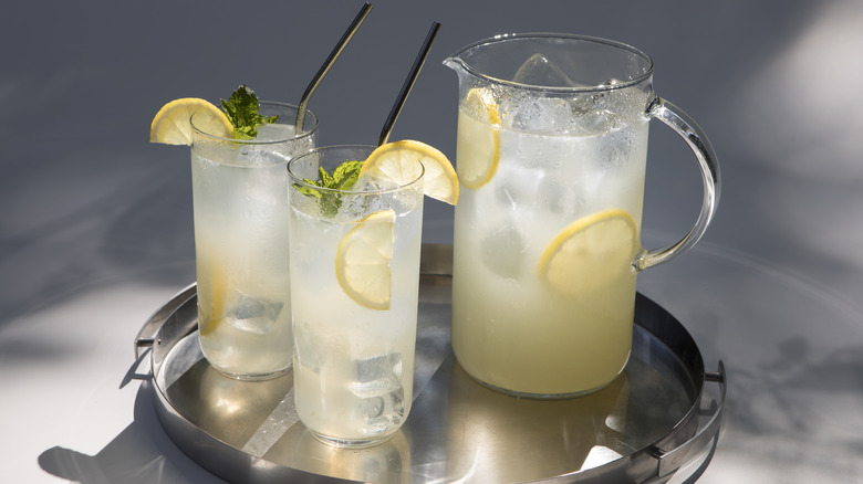 Pitcher and glasses of lemonade