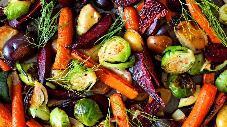 Selection of roasted vegetables