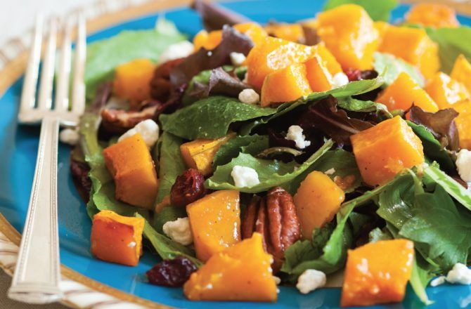 Butternut squash and cranberry salad