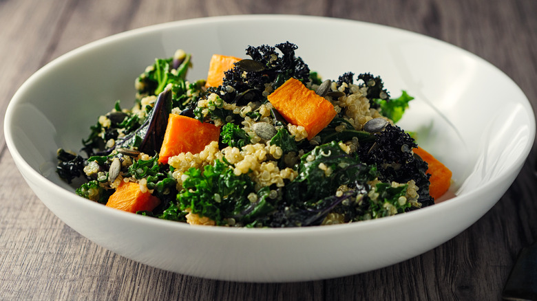 Grain and kale salad with roasted squash
