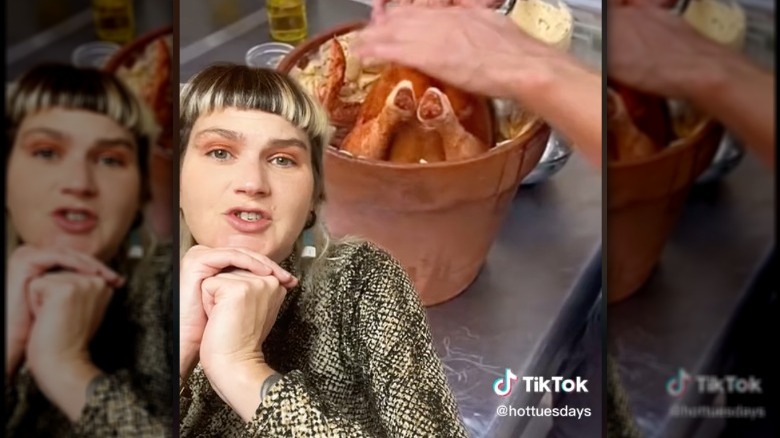 Still of TikTok flower pot chicken video