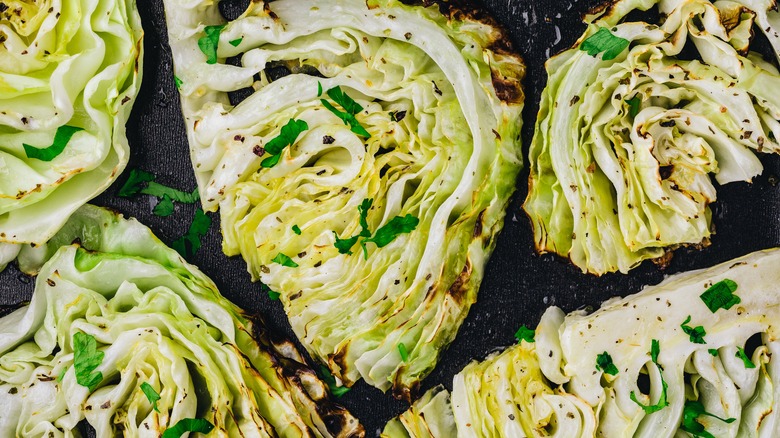 Oven roasted cabbage wedges 