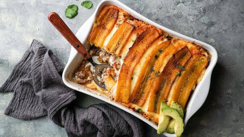 Pastelon in a serving dish