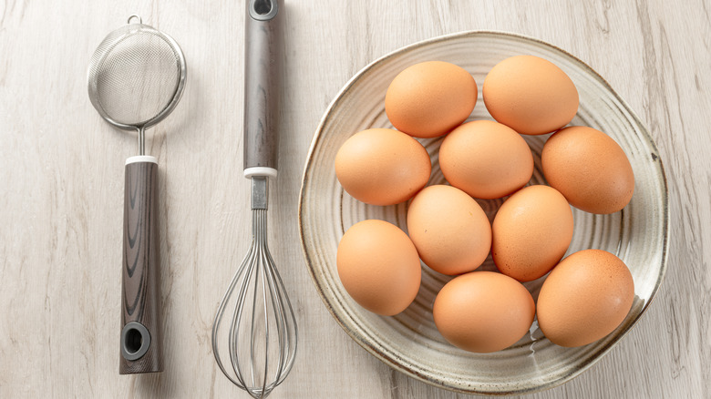 eggs in bowl on countertop