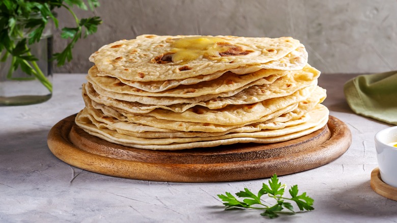 Indian roti in a pile