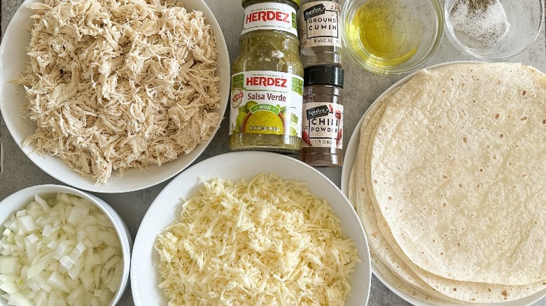 ingredients for salsa verde chicken enchiladas