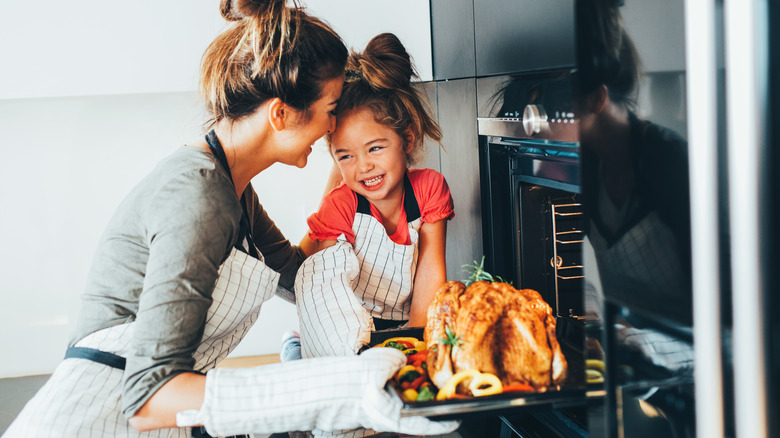 Taking turkey out of new oven