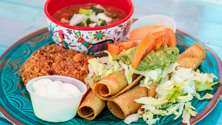 Lala's flautas on a plate