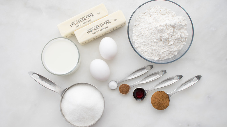 measured ingredients for baking