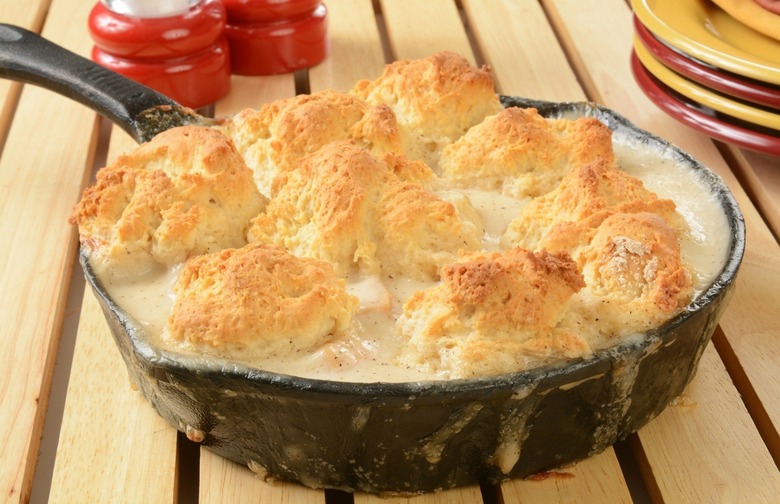 Sausage Gravy, Ramps, and Biscuit Skillet