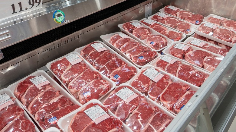 Steaks in the case at Costco