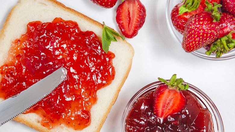 strawberry jam and toast