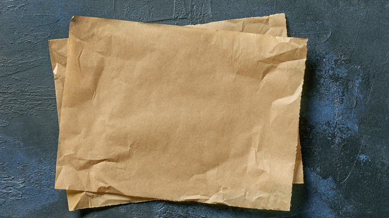 Parchment paper on dark background