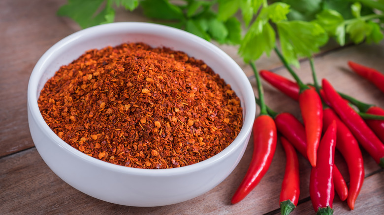 ground and fresh cayenne pepper