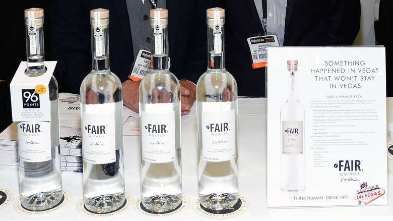 Bottles of Fair quinoa vodka