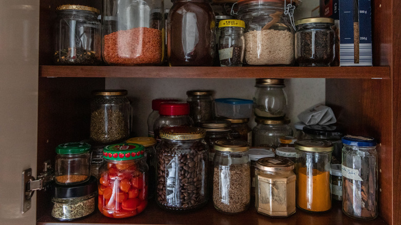 Spices on shelf