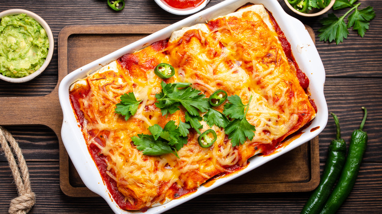 Cheese enchiladas with jalapenos