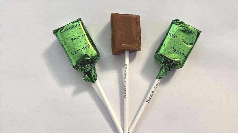 See's Caramel Apple lollypops