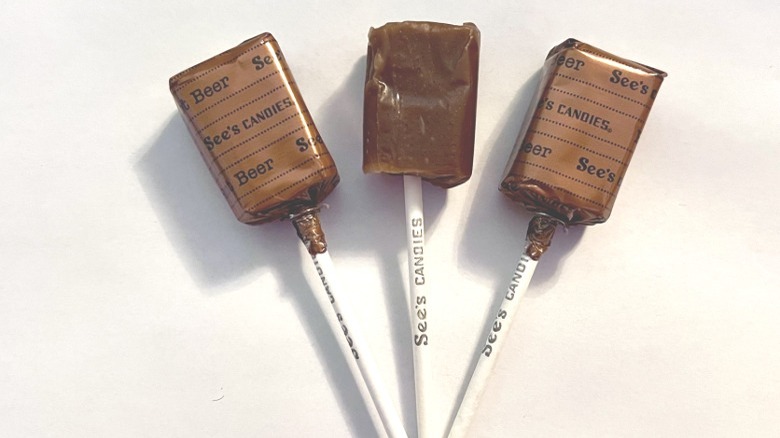 See's Candies Root Beer lollypops