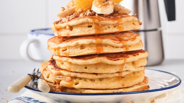 Stack of fluffy pancakes