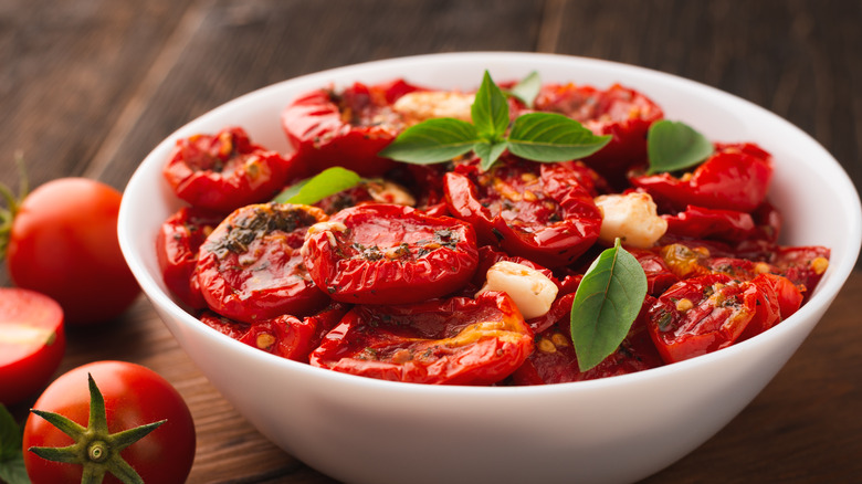 A bowl of semi-dried tomatoes