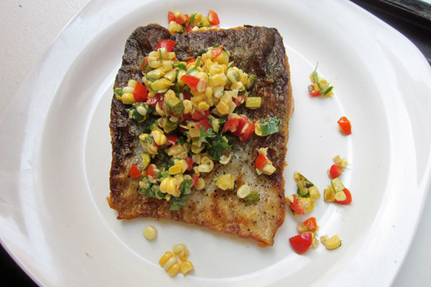 Pan-Seared Salmon with Mexican Squash Salsa