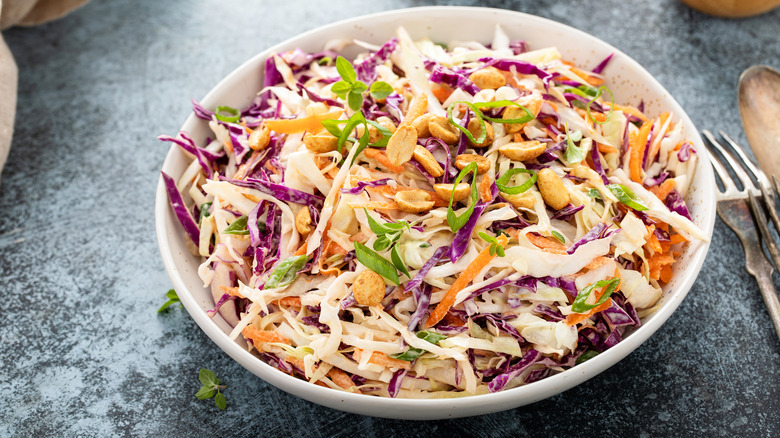 Creamy coleslaw in a bowl