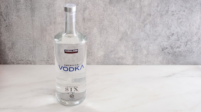 bottle of Kirkland American Vodka