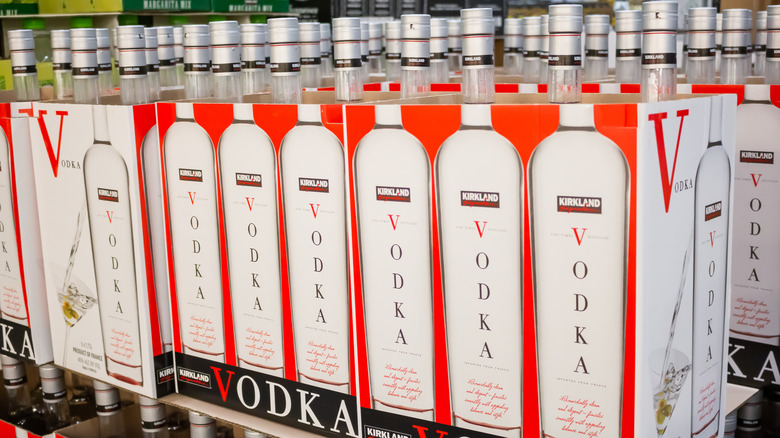 bottles of Kirkland French vodka