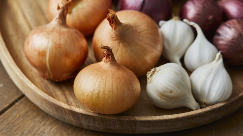 bowl of garlic and onions