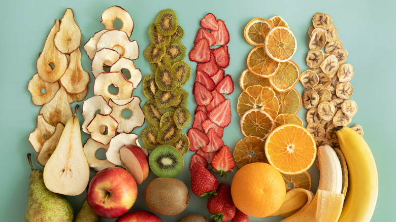 Assortment of fresh and dried fruit